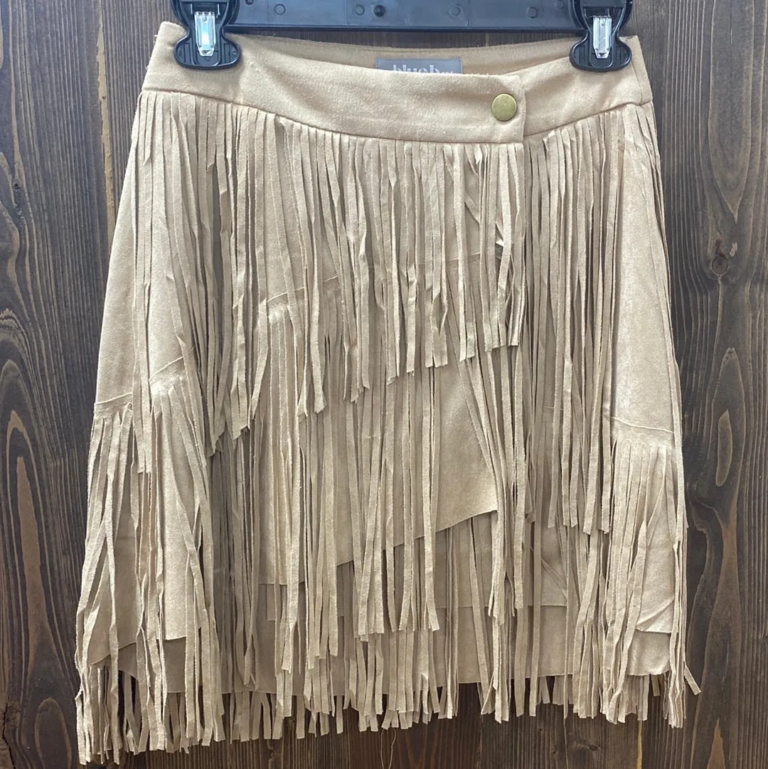 Women’s BlueB Faux Suede Fringe Skirt