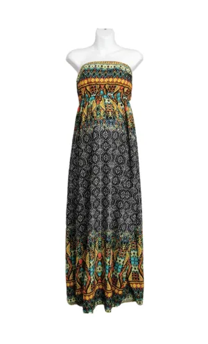 WOMENS SIZE MEDIUM - MAXI, Bohemian/ Aztec Style Maternity Dress EUC B1
