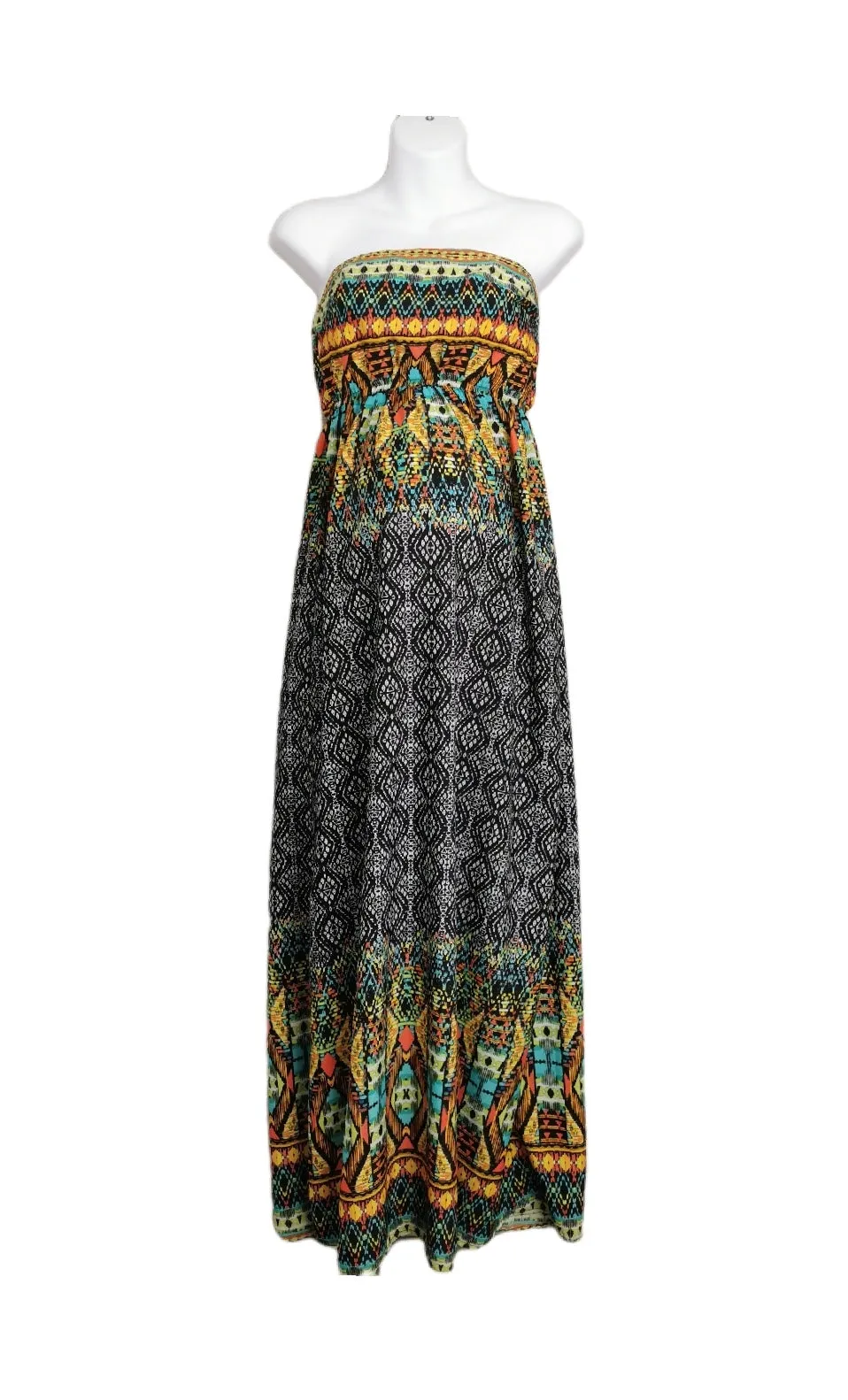 WOMENS SIZE MEDIUM - MAXI, Bohemian/ Aztec Style Maternity Dress EUC B1