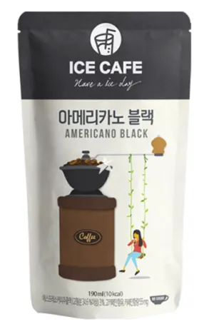 Wooshin Ice Cafe Pouch Coffee Americano Black 190ml BBD 24.10