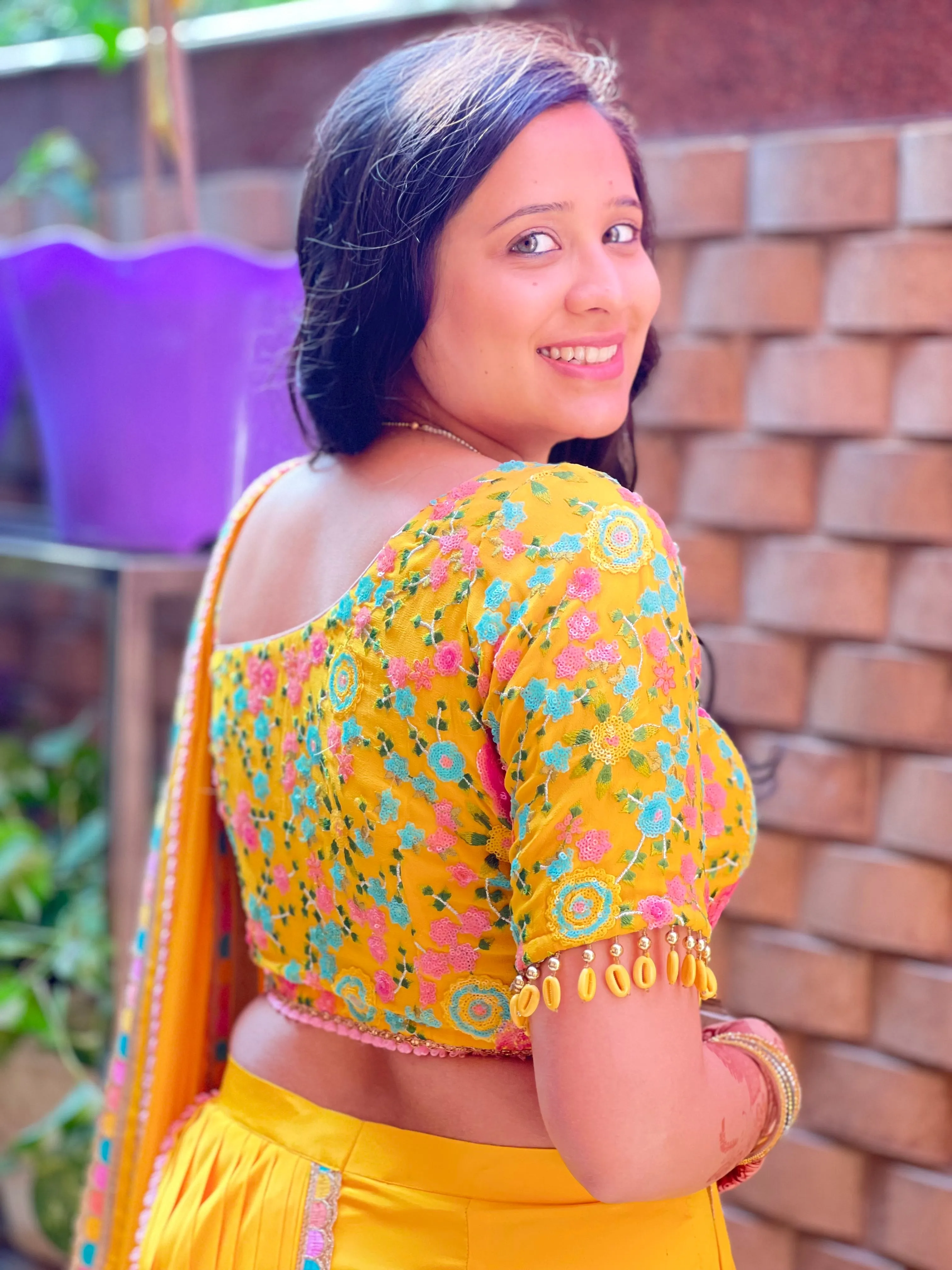 Yellow Garara Saree