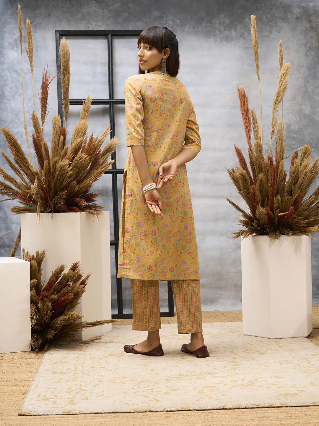 Yellow Kurta Set - Women Cotton Comfort Kurta Set - Zola