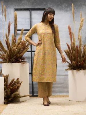 Yellow Kurta Set - Women Cotton Comfort Kurta Set - Zola