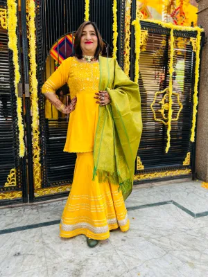 Yellow Stunning Garara Suit